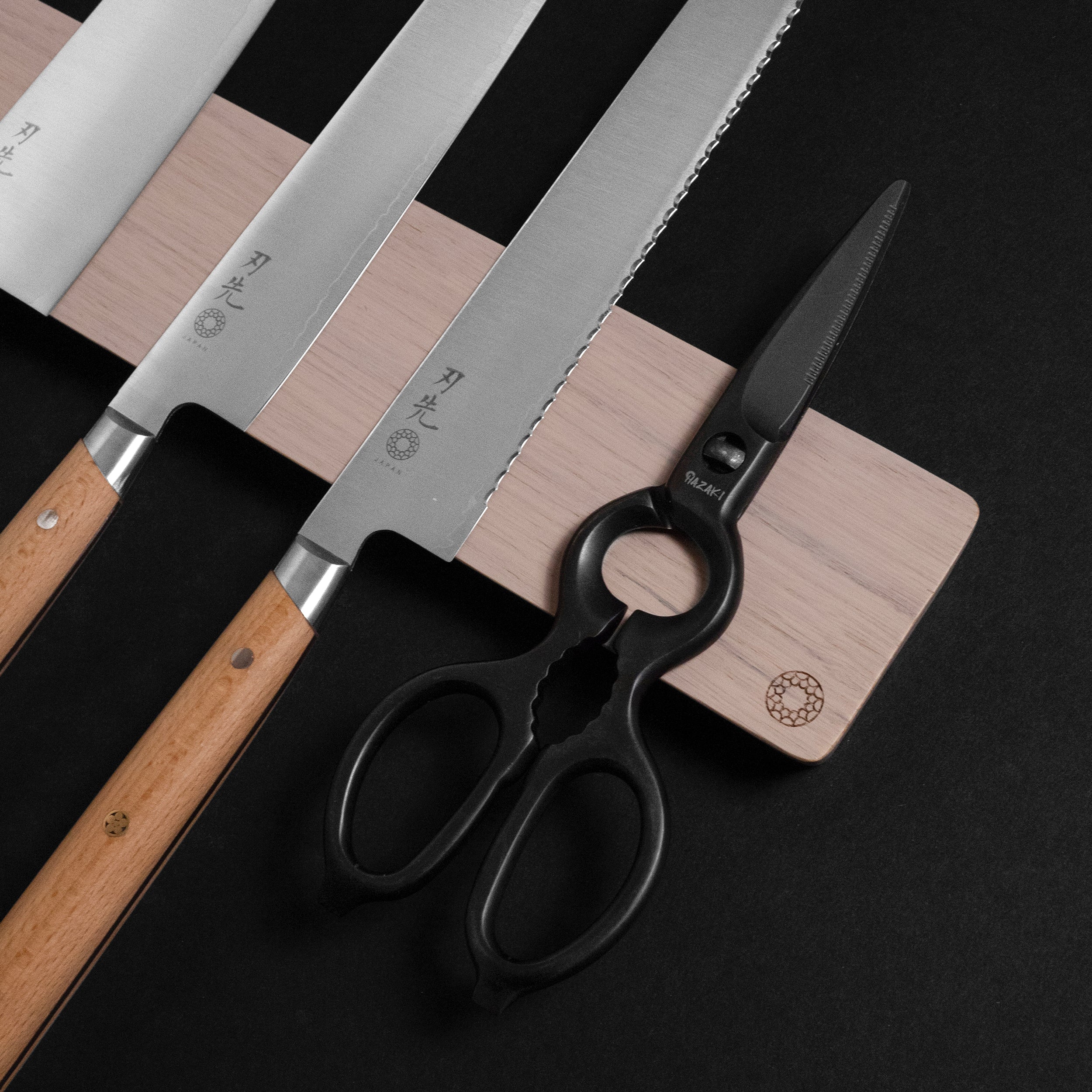 Support à Couteaux Magnétique En Inox - Porte-couteaux Mural Pour Rangement Cuisine, Avec Crochets Inclus