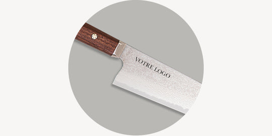 LASER ENGRAVING OF YOUR LOGO ON THE BLADE